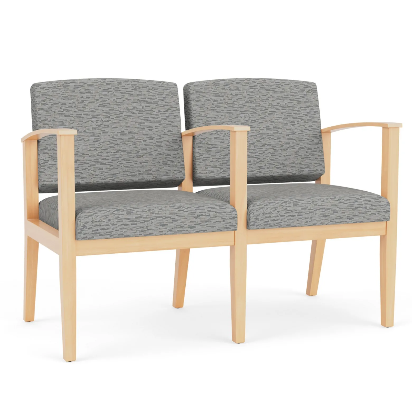 Mason Street Wood 2 Seat Sofa with Center Arm in Standard Upholstery