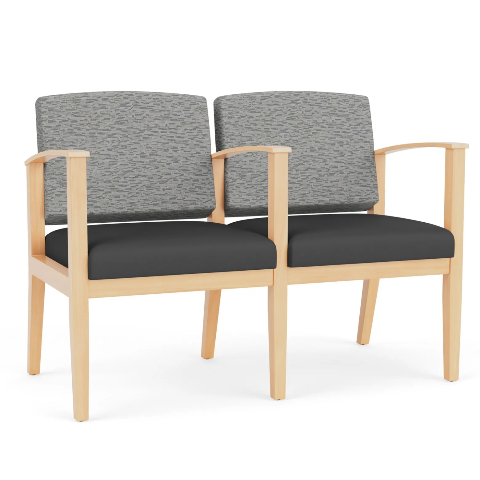 Mason Street Wood 2 Seat Sofa with Center Arm in Standard Upholstery
