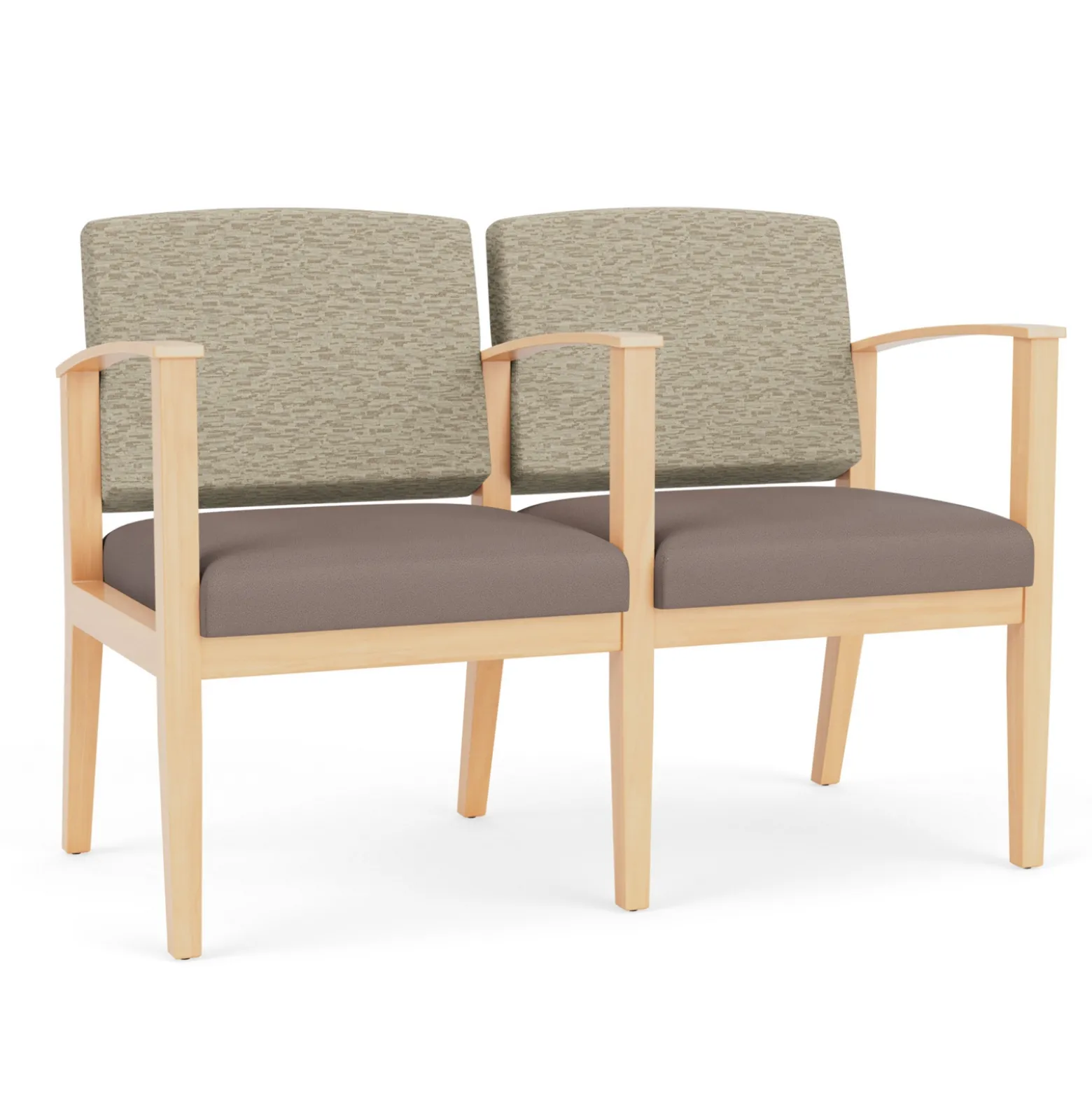 Mason Street Wood 2 Seat Sofa with Center Arm in Standard Upholstery