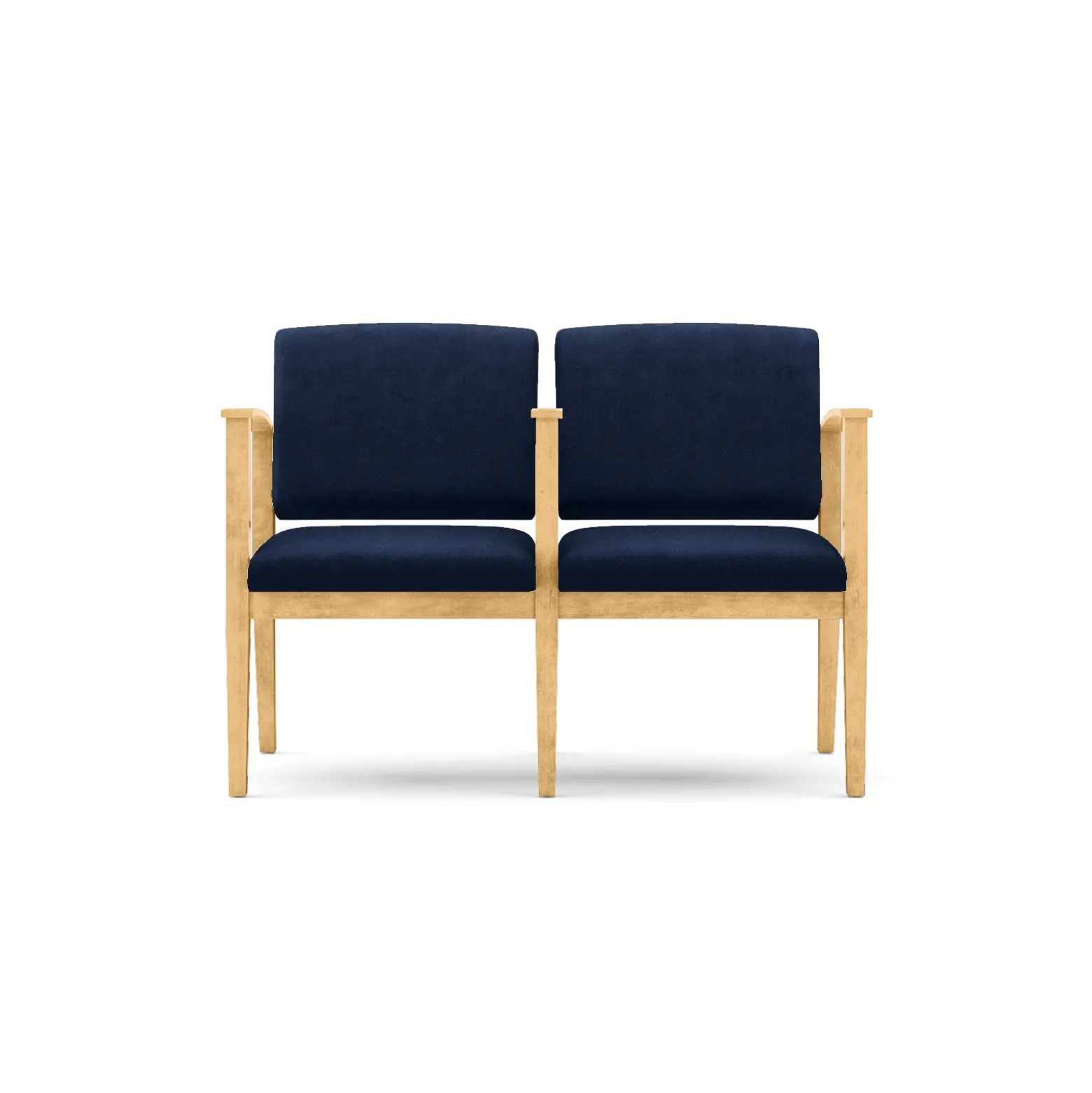Mason Street Wood 2 Seat Sofa with Center Arm in Standard Upholstery