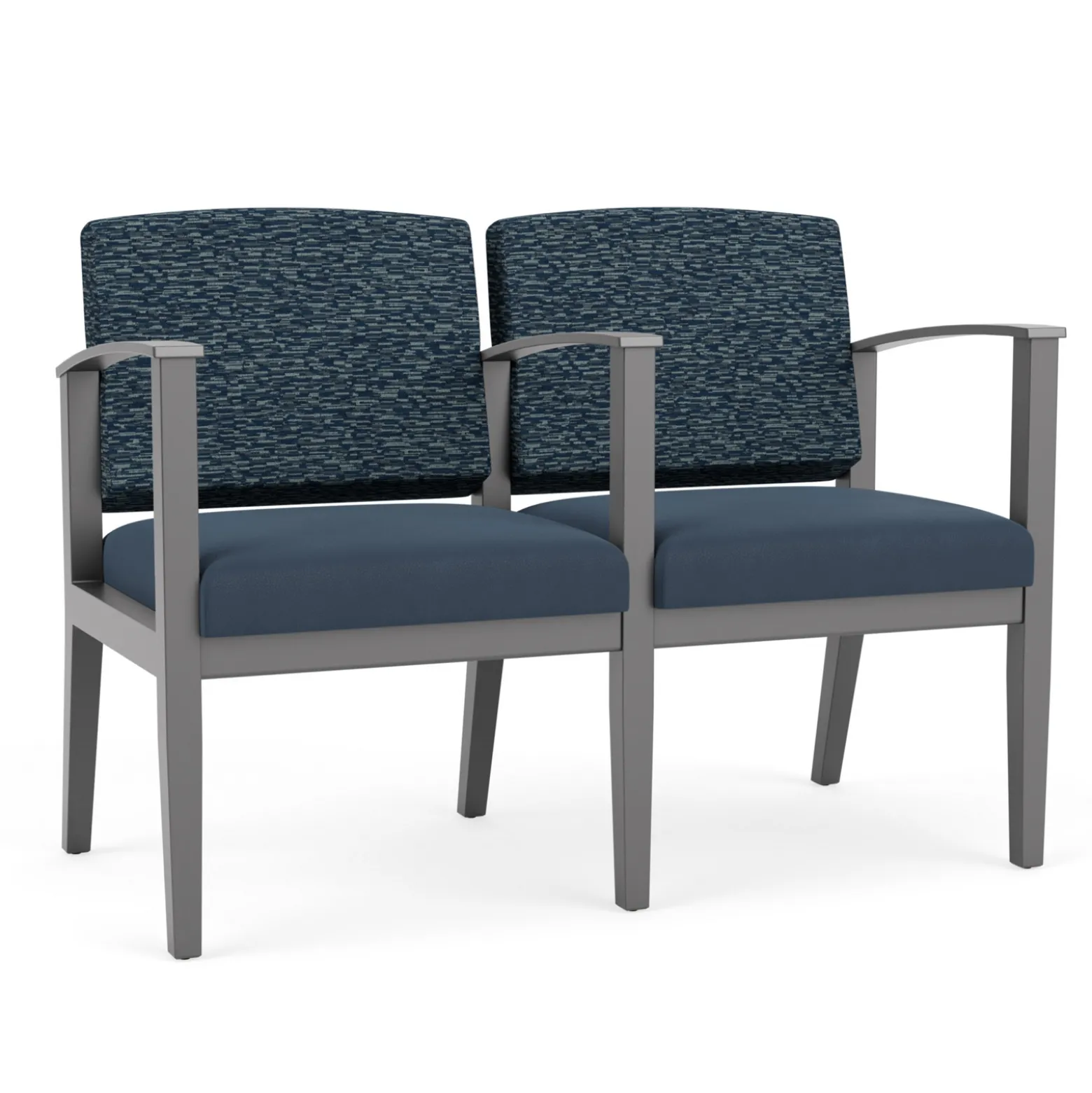 Mason Street Wood 2 Seat Sofa with Center Arm in Standard Upholstery