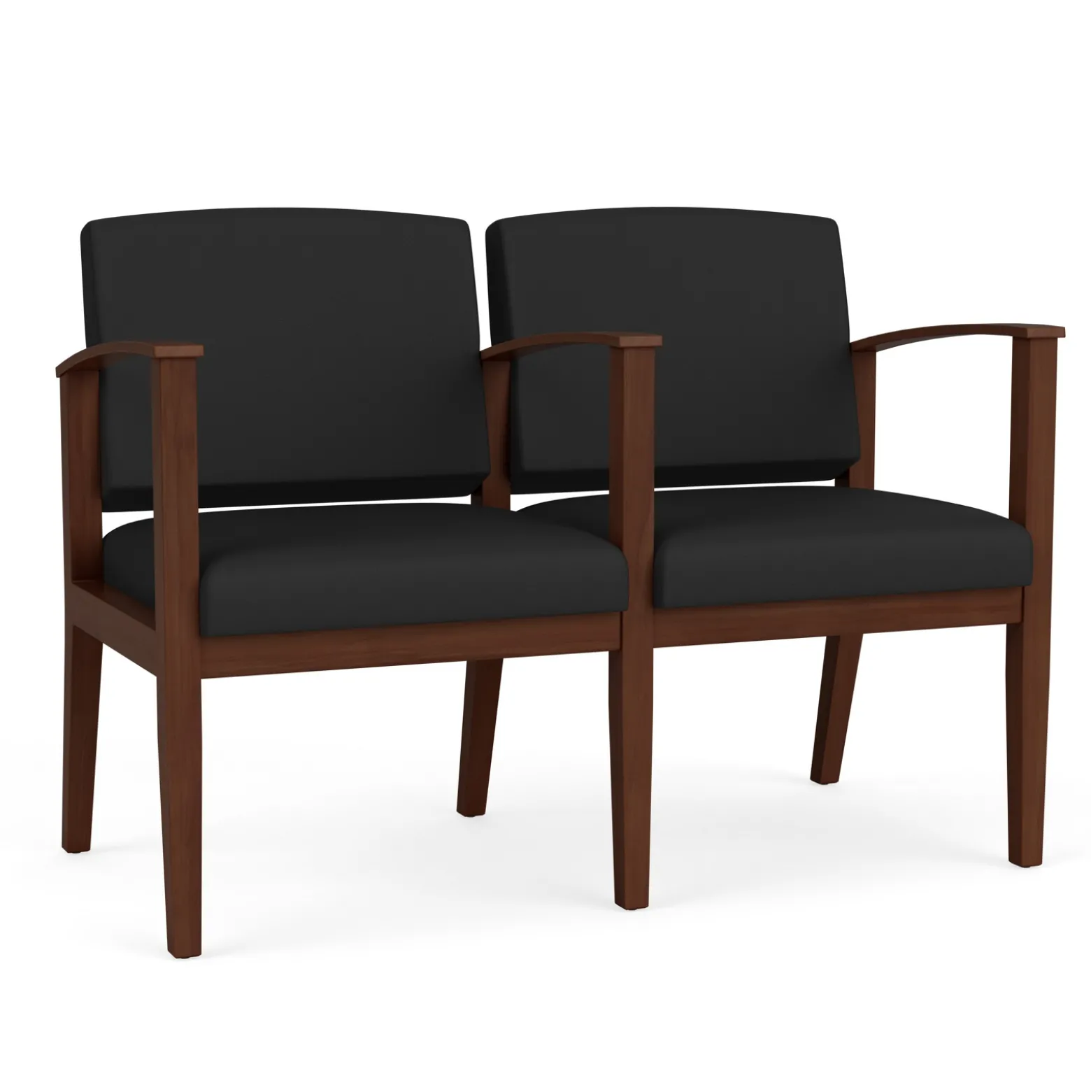 Mason Street Wood 2 Seat Sofa with Center Arm in Standard Upholstery