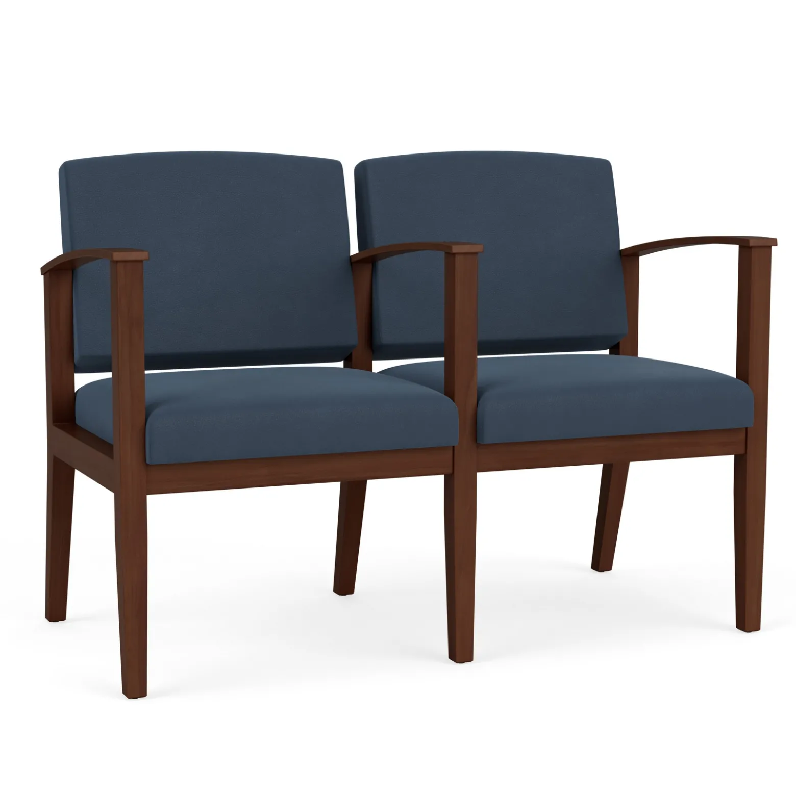 Mason Street Wood 2 Seat Sofa with Center Arm in Standard Upholstery