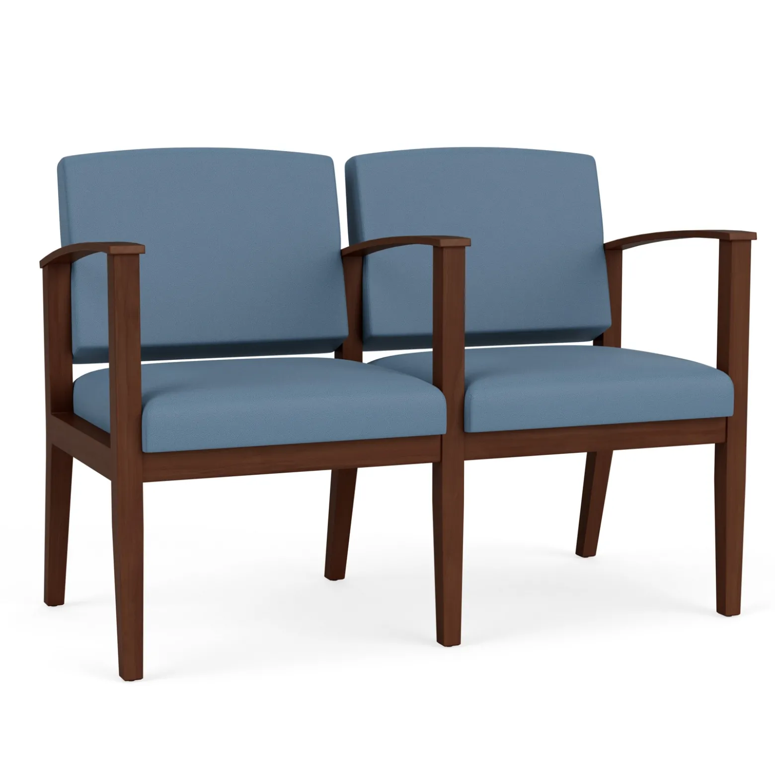 Mason Street Wood 2 Seat Sofa with Center Arm in Standard Upholstery