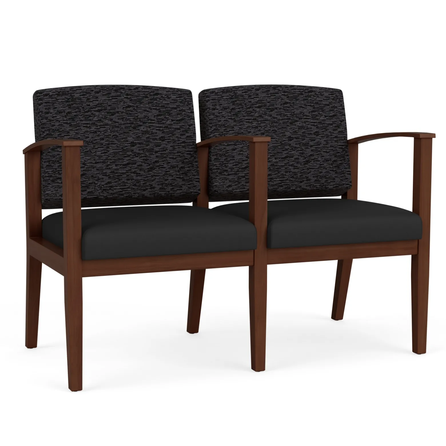 Mason Street Wood 2 Seat Sofa with Center Arm in Standard Upholstery
