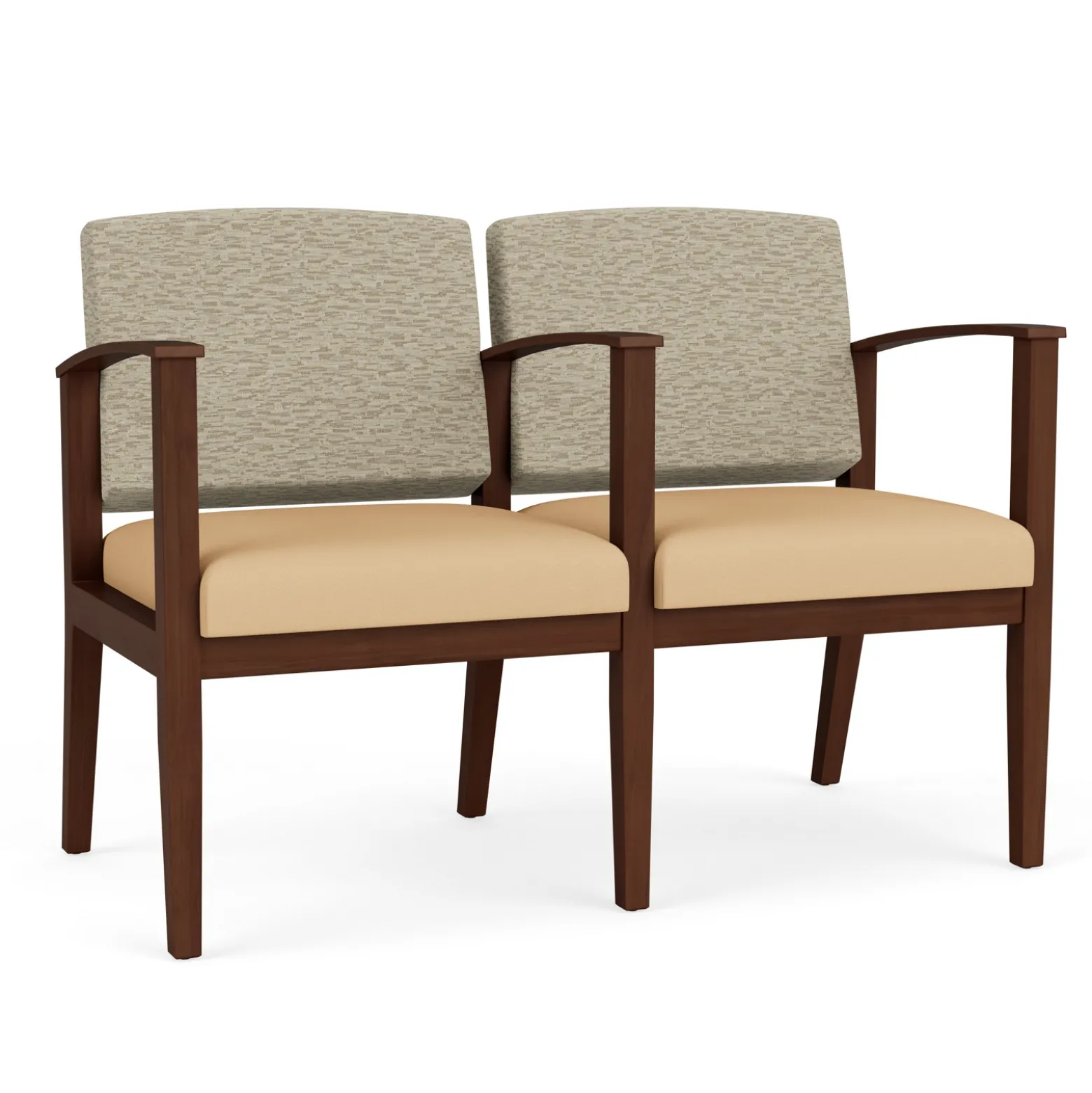 Mason Street Wood 2 Seat Sofa with Center Arm in Standard Upholstery