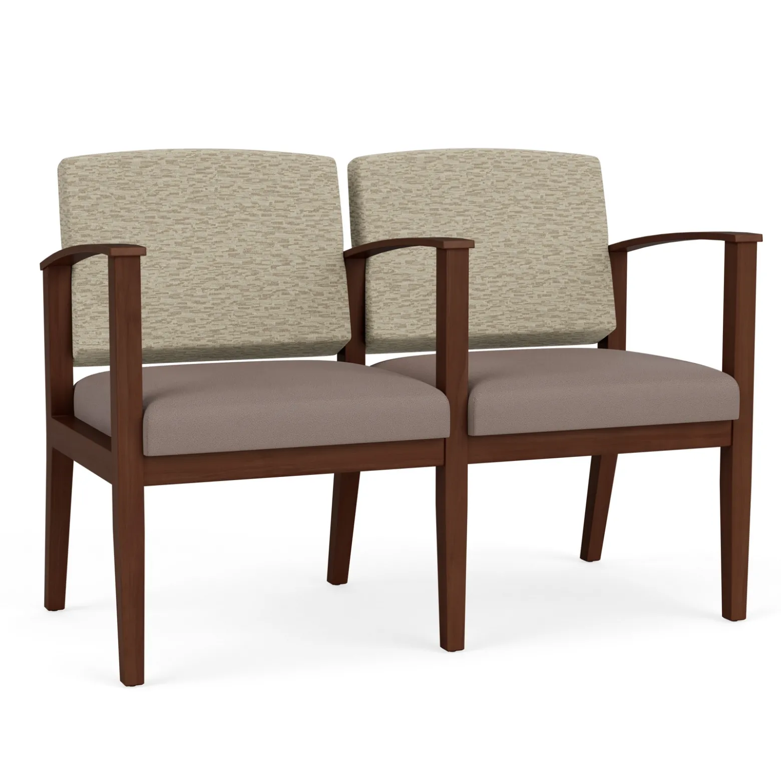 Mason Street Wood 2 Seat Sofa with Center Arm in Standard Upholstery