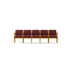 Mason Street Wood 5 Seat Sofa with Center Arms in Premium Upholstery