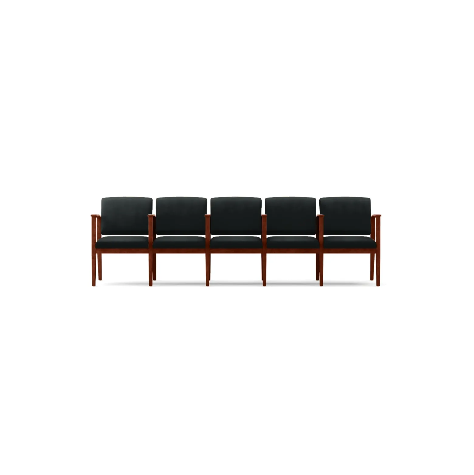 Mason Street Wood 5 Seat Sofa with Center Arms in Premium Upholstery