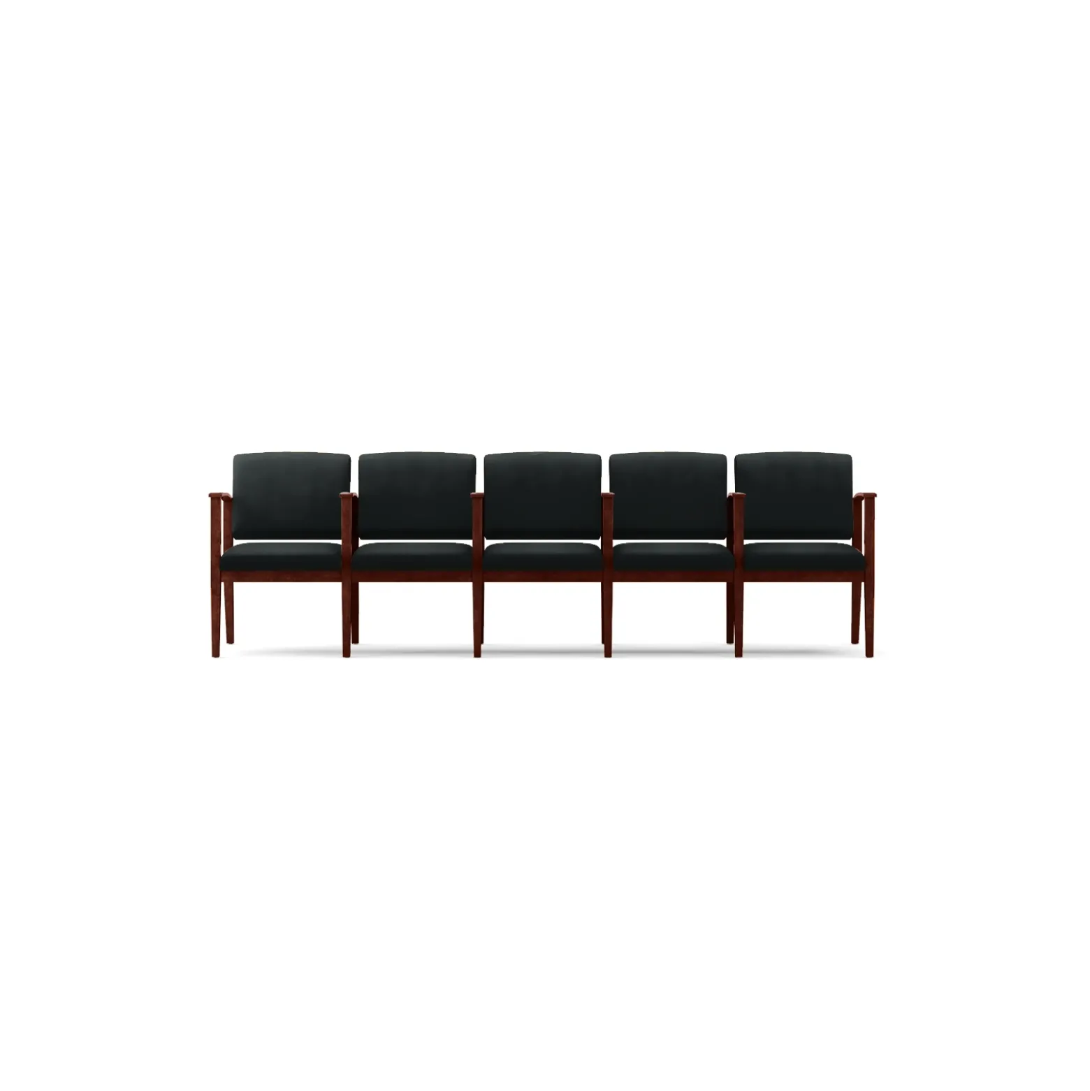 Mason Street Wood 5 Seat Sofa with Center Arms in Premium Upholstery