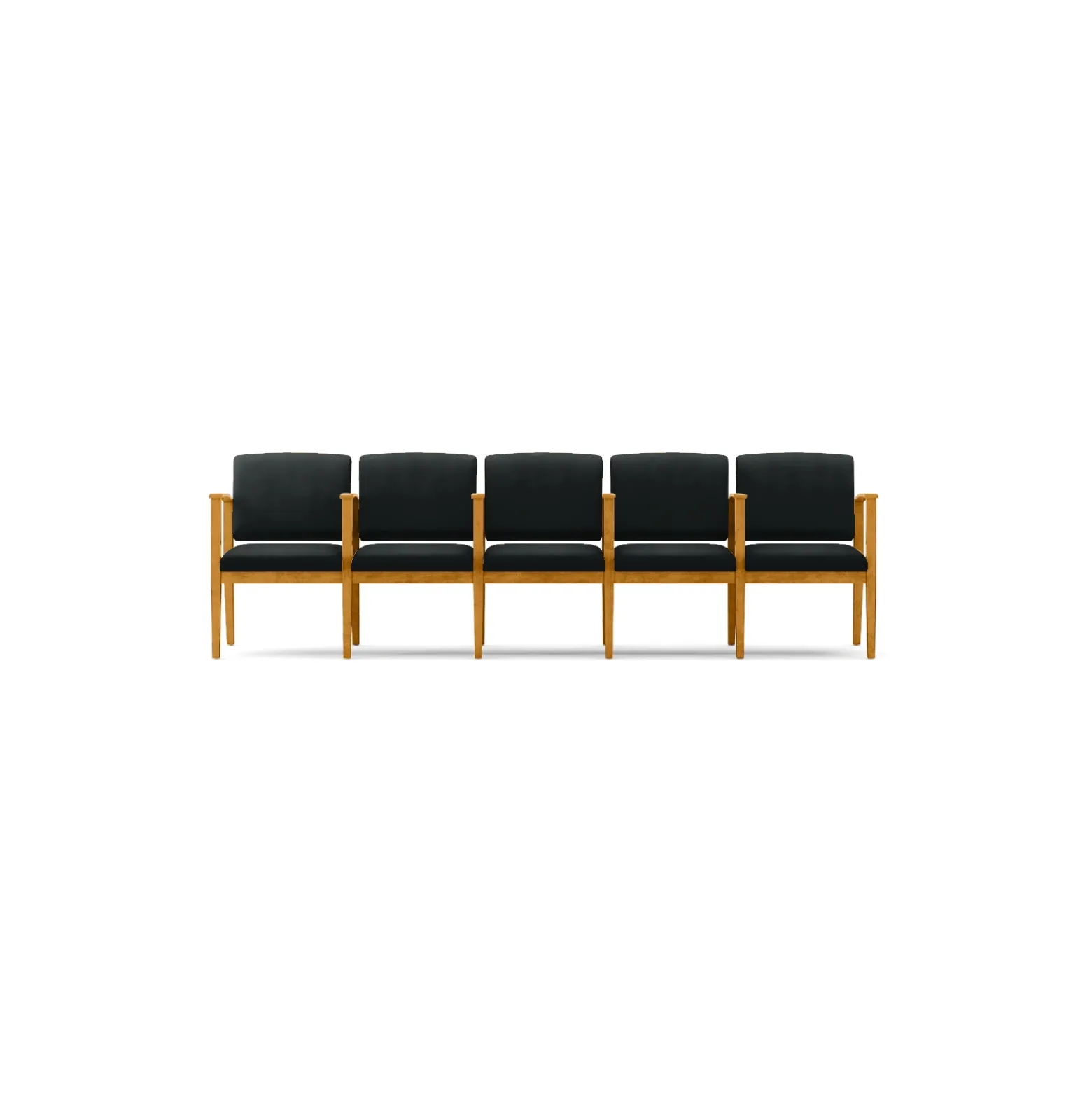 Mason Street Wood 5 Seat Sofa with Center Arms in Premium Upholstery