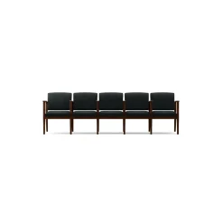 Mason Street Wood 5 Seat Sofa with Center Arms in Premium Upholstery