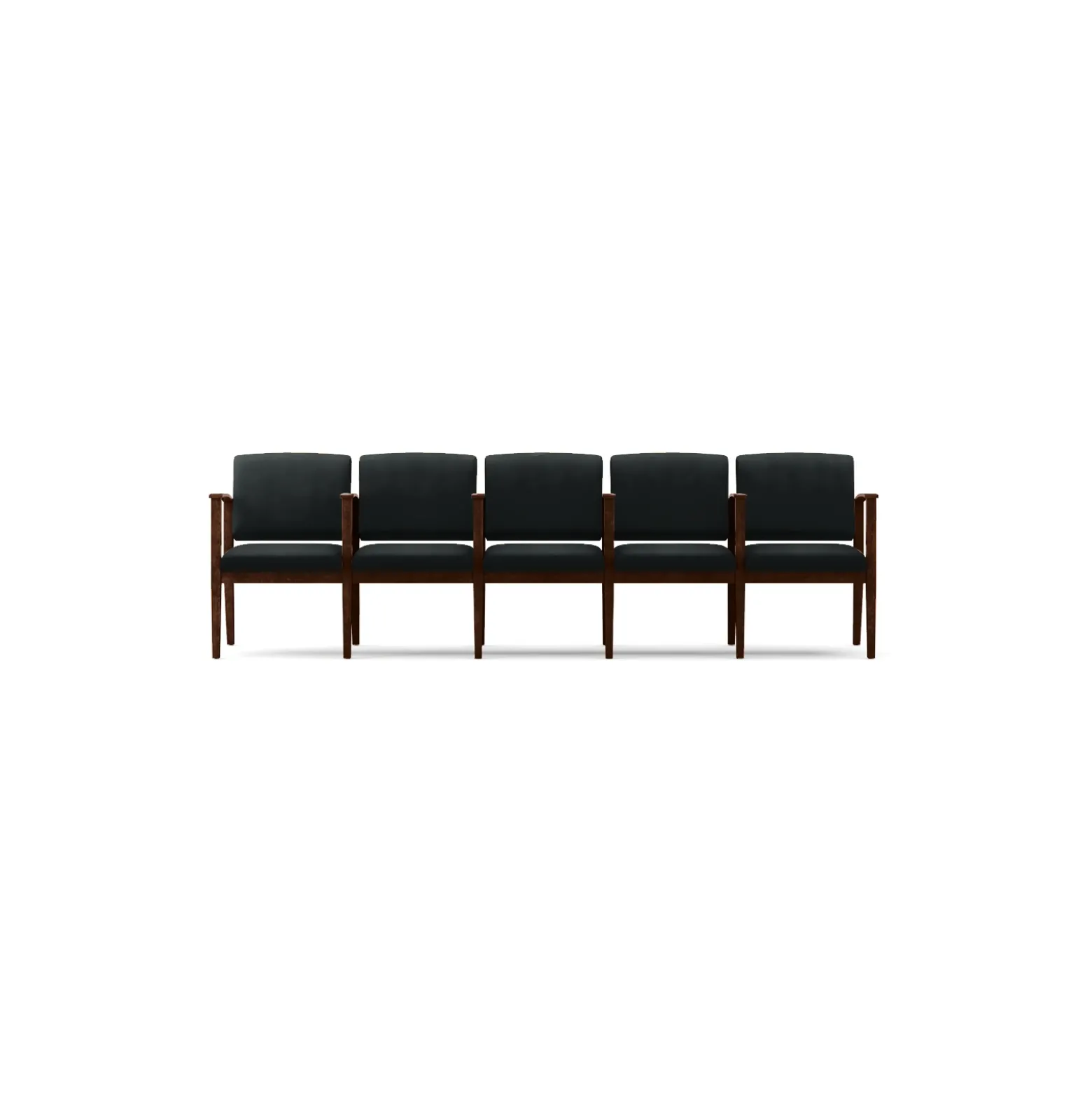 Mason Street Wood 5 Seat Sofa with Center Arms in Premium Upholstery