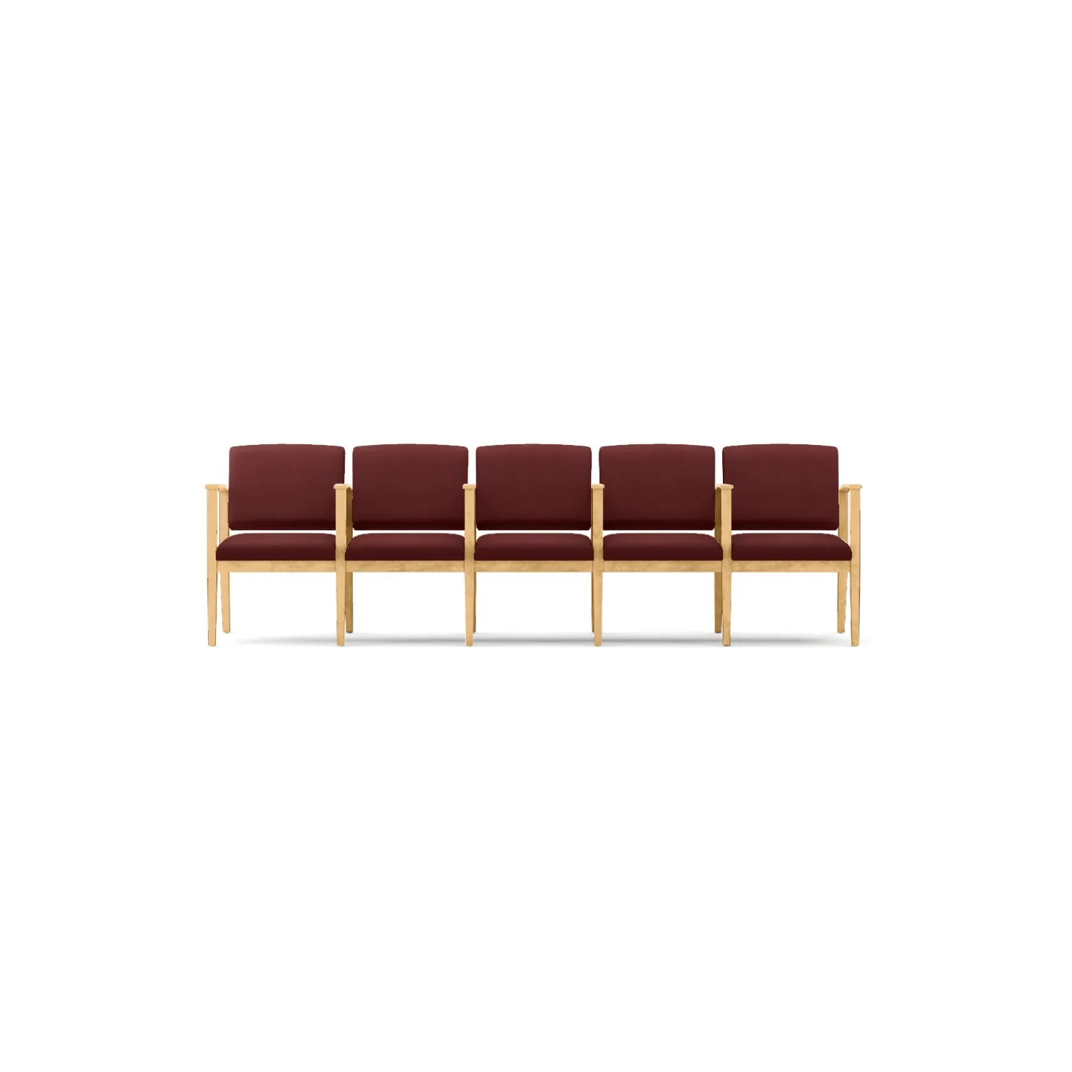Mason Street Wood 5 Seat Sofa with Center Arms in Premium Upholstery