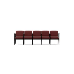 Mason Street Wood 5 Seat Sofa with Center Arms in Premium Upholstery