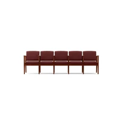 Mason Street Wood 5 Seat Sofa with Center Arms in Premium Upholstery