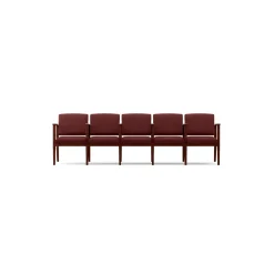 Mason Street Wood 5 Seat Sofa with Center Arms in Premium Upholstery