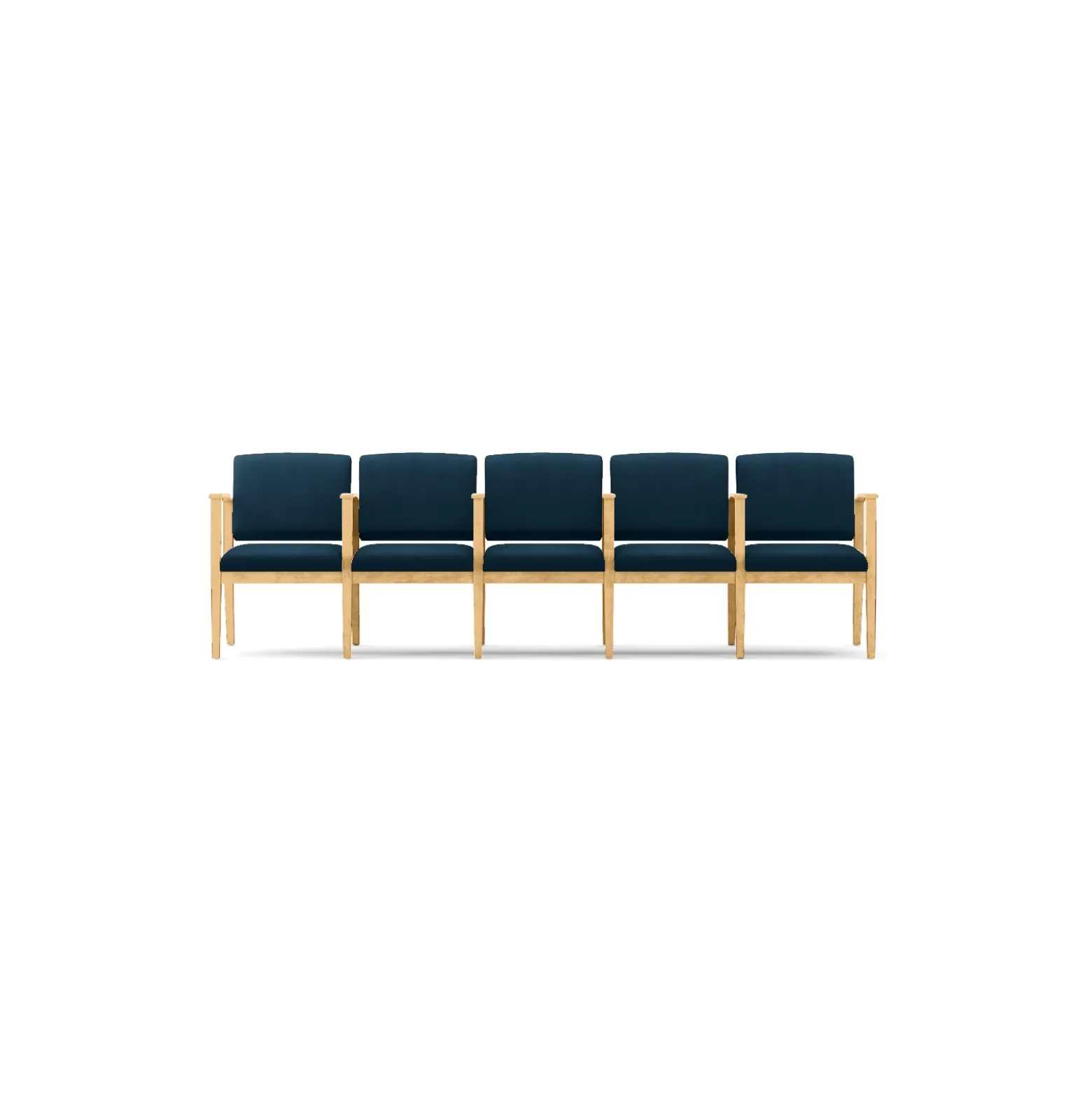 Mason Street Wood 5 Seat Sofa with Center Arms in Premium Upholstery