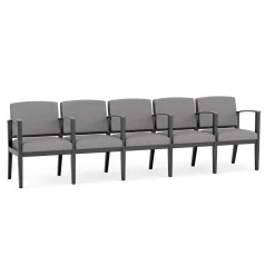 Mason Street Wood 5 Seat Sofa with Center Arms in Premium Upholstery