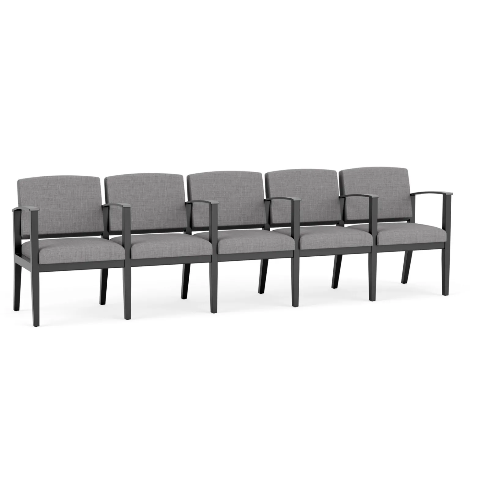 Mason Street Wood 5 Seat Sofa with Center Arms in Premium Upholstery