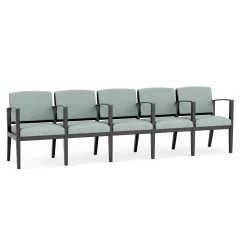 Mason Street Wood 5 Seat Sofa with Center Arms in Premium Upholstery