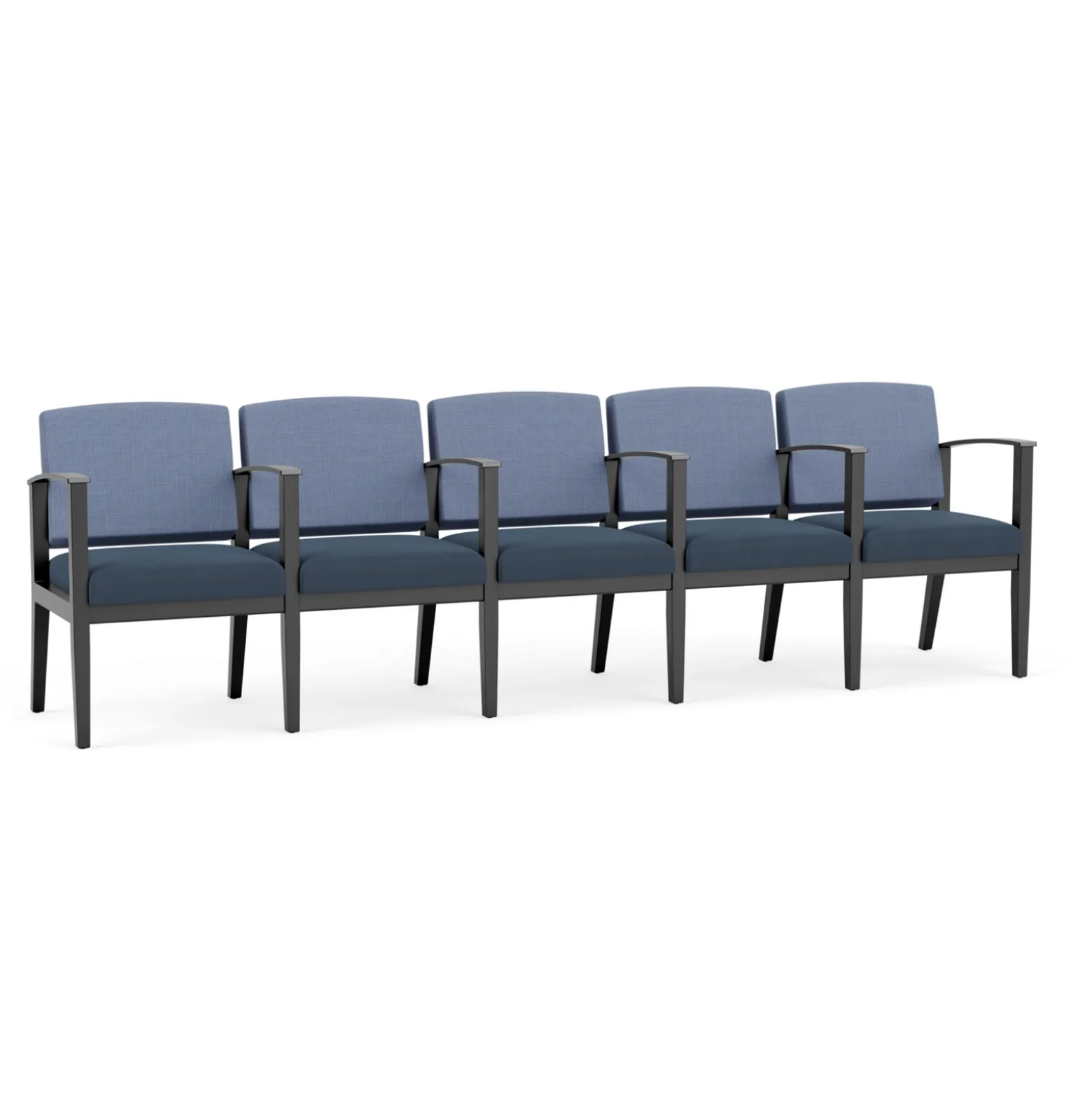 Mason Street Wood 5 Seat Sofa with Center Arms in Premium Upholstery