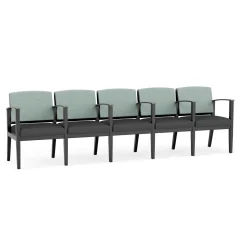 Mason Street Wood 5 Seat Sofa with Center Arms in Premium Upholstery
