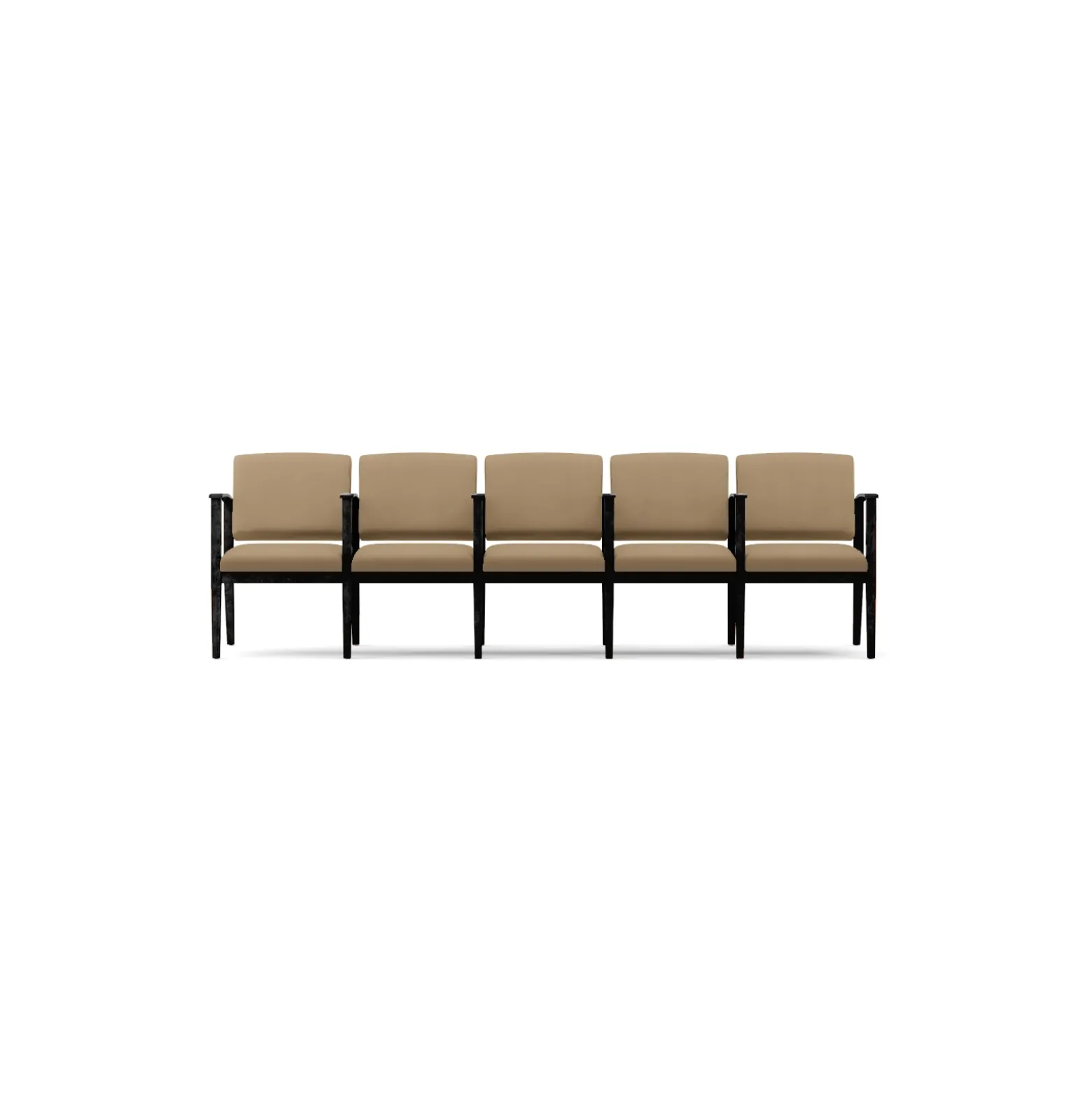 Mason Street Wood 5 Seat Sofa with Center Arms in Premium Upholstery