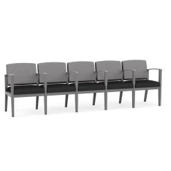 Mason Street Wood 5 Seat Sofa with Center Arms in Premium Upholstery