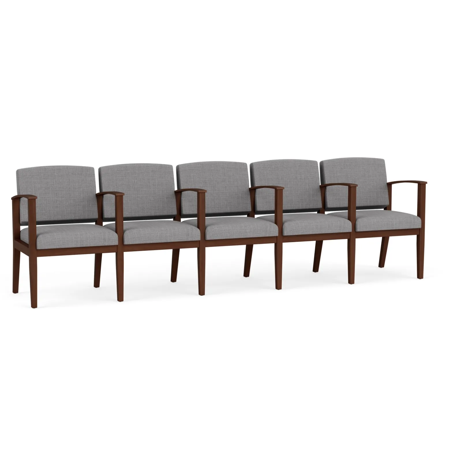 Mason Street Wood 5 Seat Sofa with Center Arms in Premium Upholstery