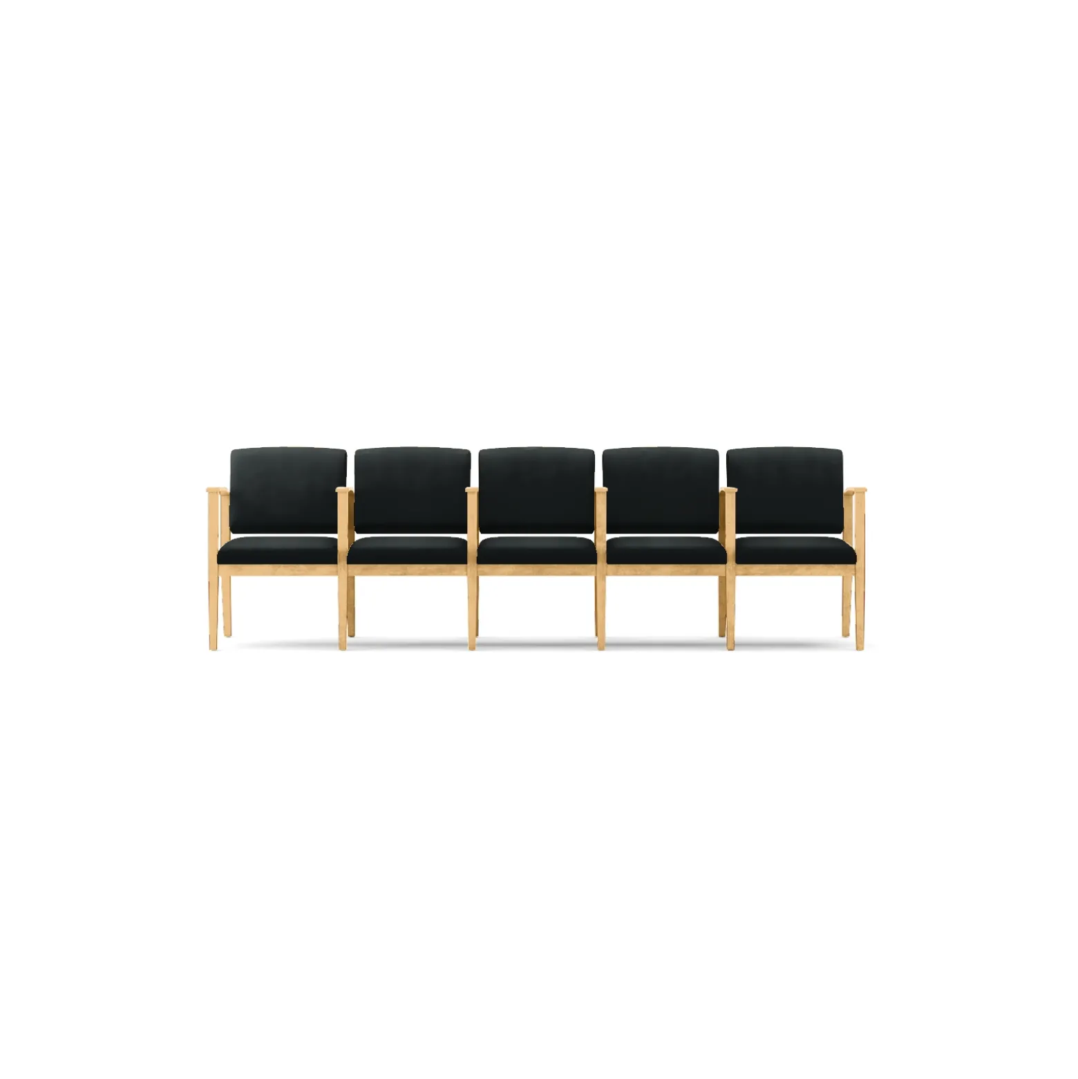 Mason Street Wood 5 Seat Sofa with Center Arms in Premium Upholstery