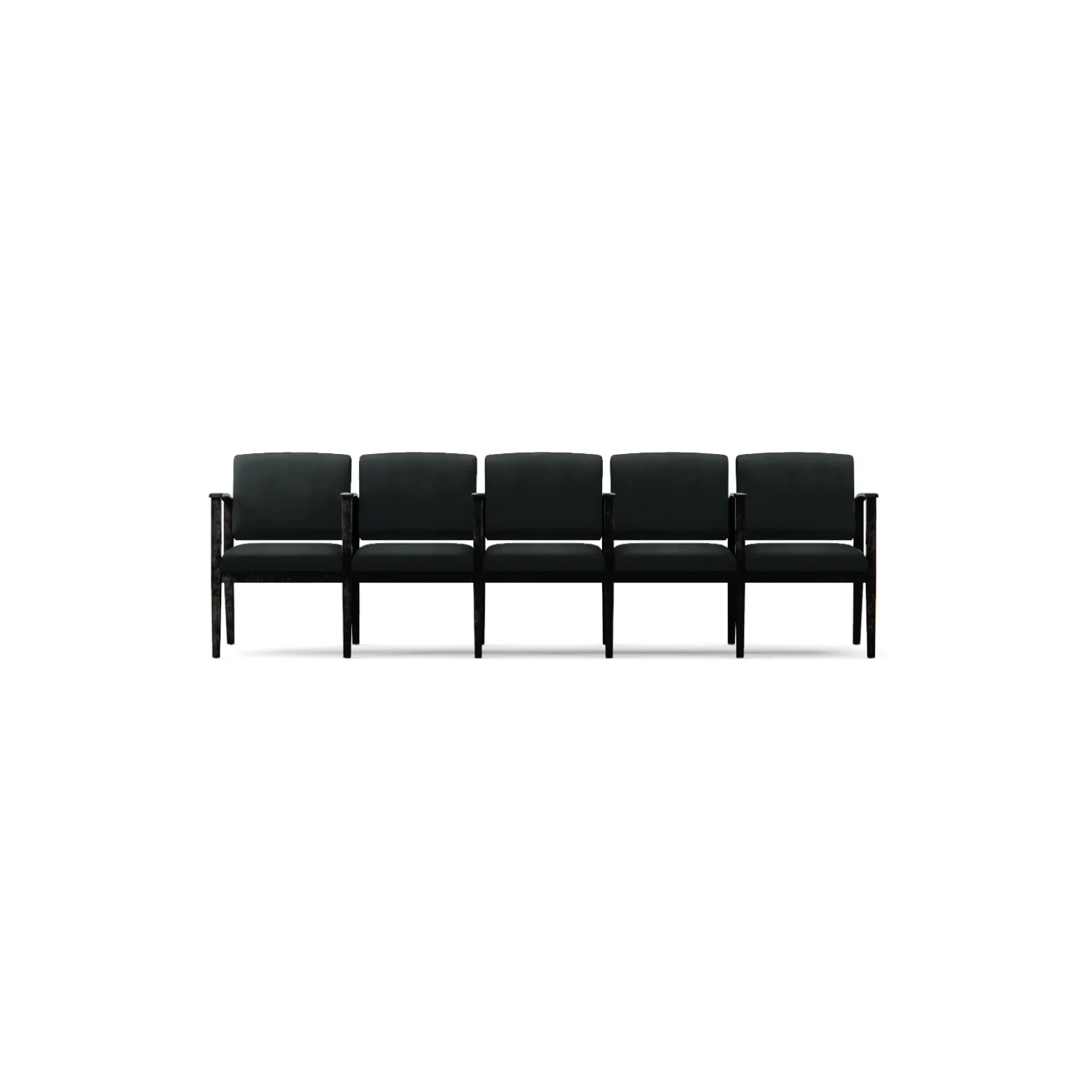 Mason Street Wood 5 Seat Sofa with Center Arms in Premium Upholstery