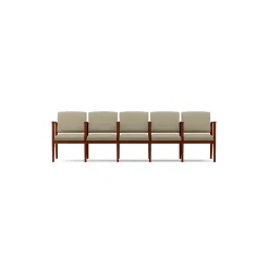 Mason Street Wood 5 Seat Sofa with Center Arms in Standard Upholstery