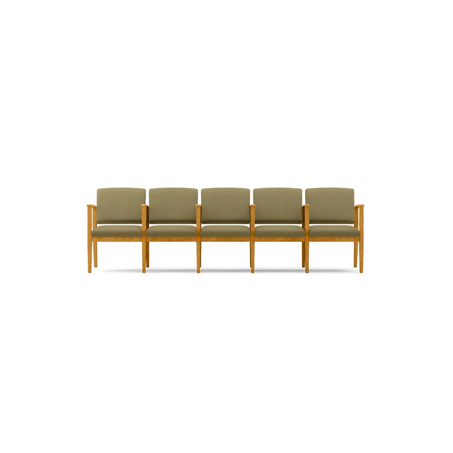 Mason Street Wood 5 Seat Sofa with Center Arms in Standard Upholstery