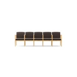 Mason Street Wood 5 Seat Sofa with Center Arms in Standard Upholstery
