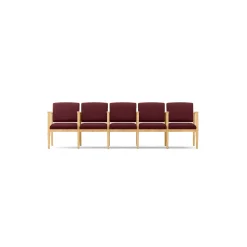 Mason Street Wood 5 Seat Sofa with Center Arms in Standard Upholstery