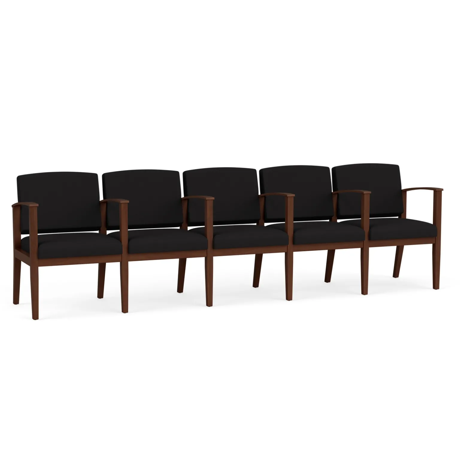 Mason Street Wood 5 Seat Sofa with Center Arms in Standard Upholstery