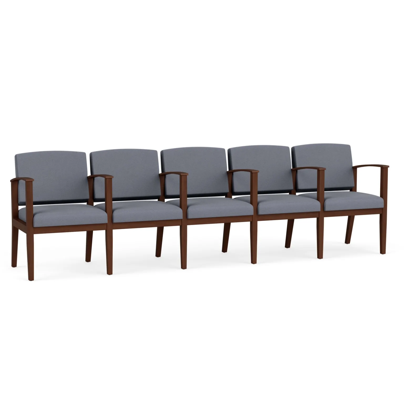 Mason Street Wood 5 Seat Sofa with Center Arms in Standard Upholstery