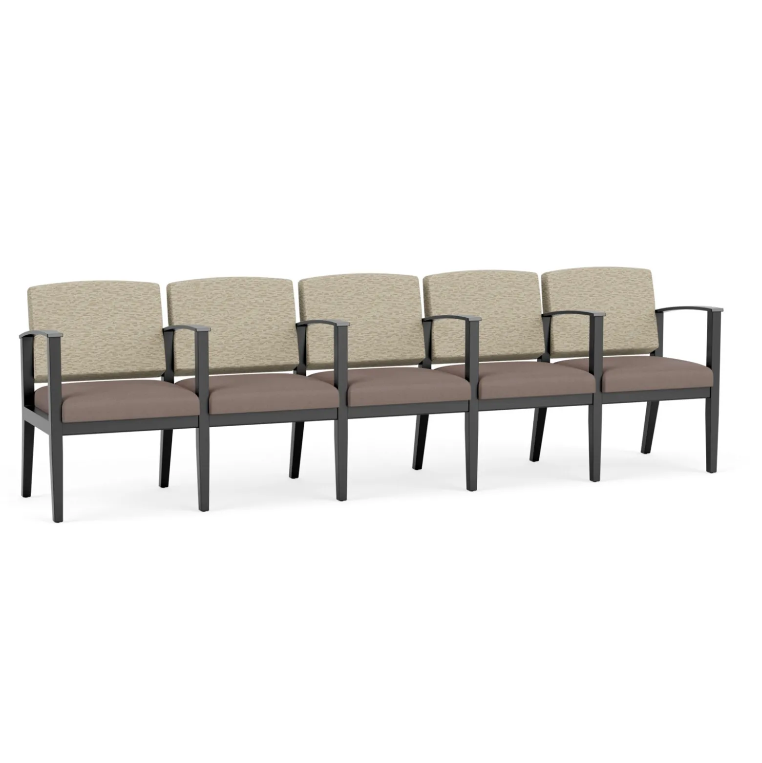 Mason Street Wood 5 Seat Sofa with Center Arms in Standard Upholstery