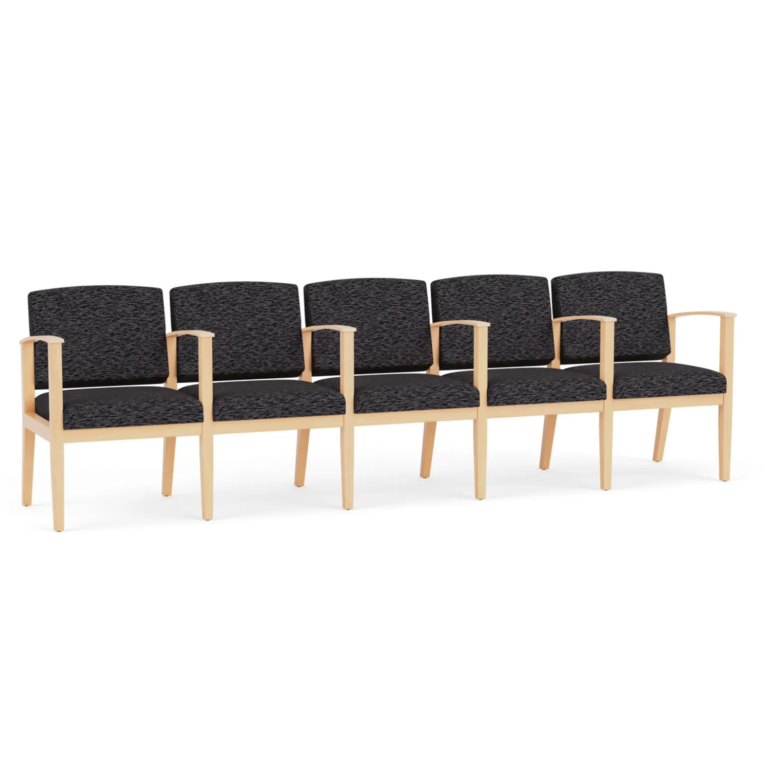 Mason Street Wood 5 Seat Sofa with Center Arms in Standard Upholstery