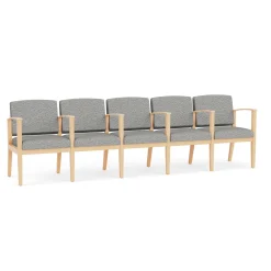 Mason Street Wood 5 Seat Sofa with Center Arms in Standard Upholstery