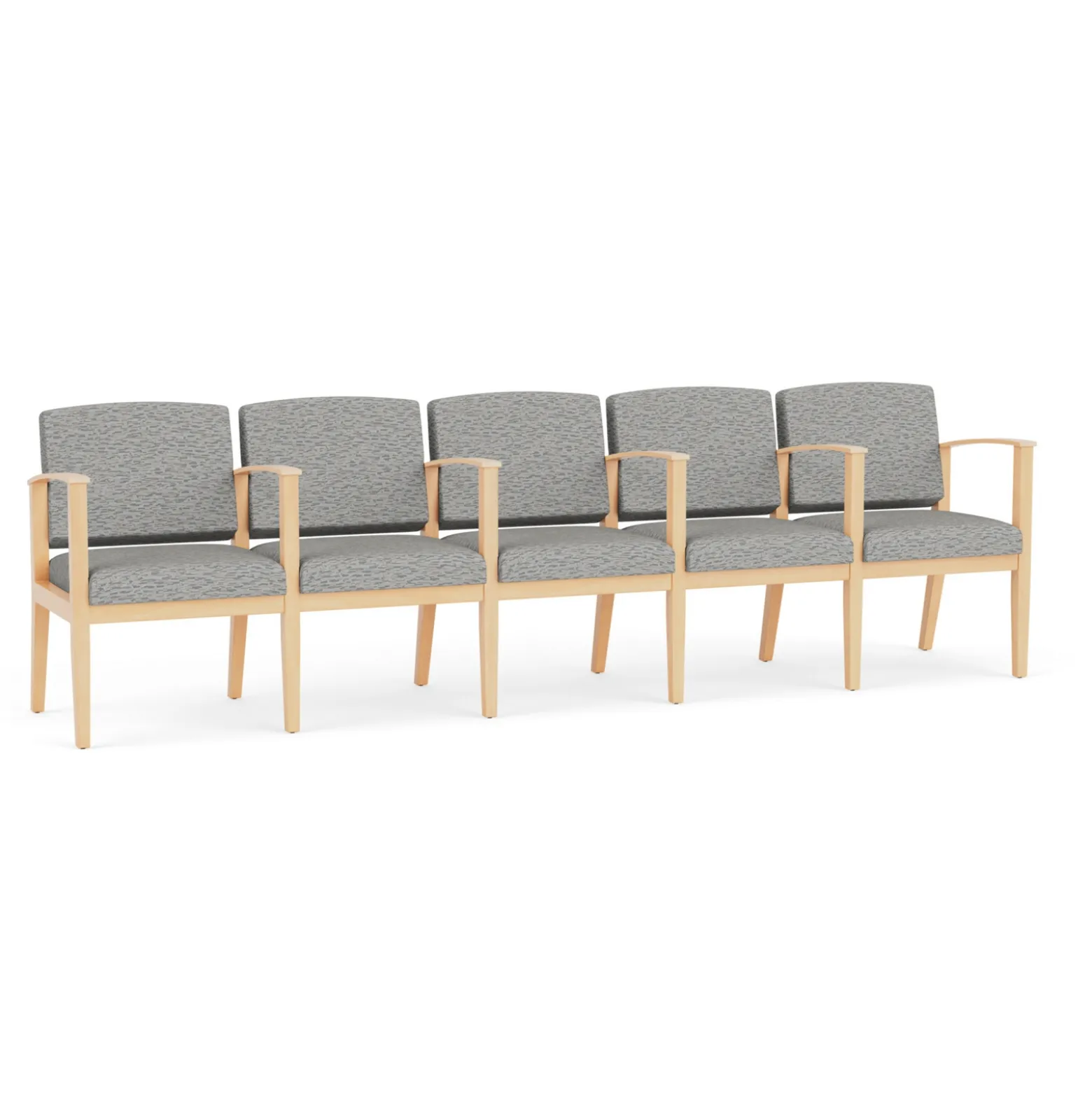 Mason Street Wood 5 Seat Sofa with Center Arms in Standard Upholstery
