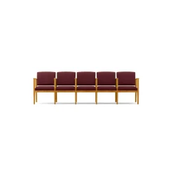 Mason Street Wood 5 Seat Sofa with Center Arms in Standard Upholstery