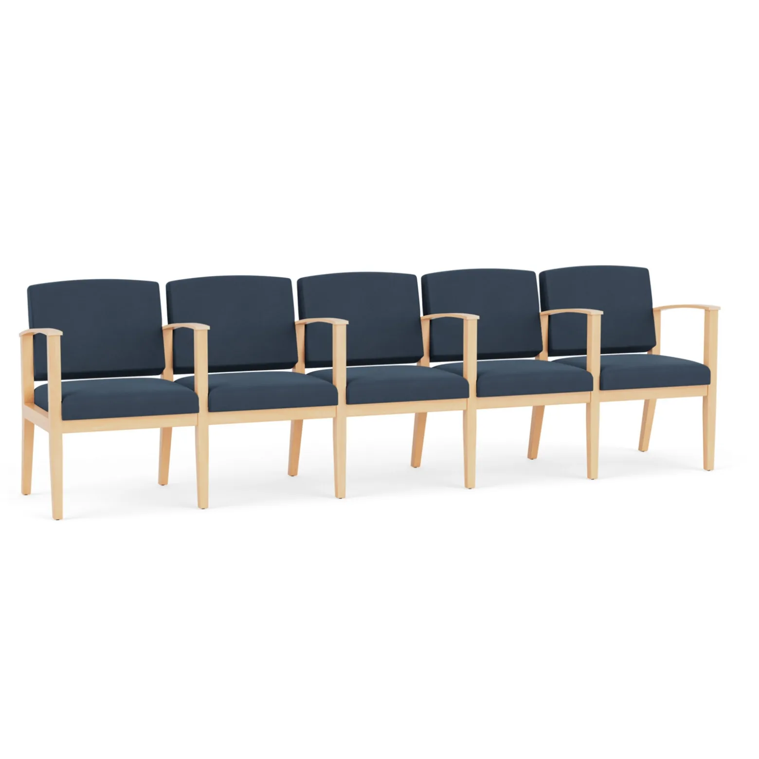 Mason Street Wood 5 Seat Sofa with Center Arms in Standard Upholstery