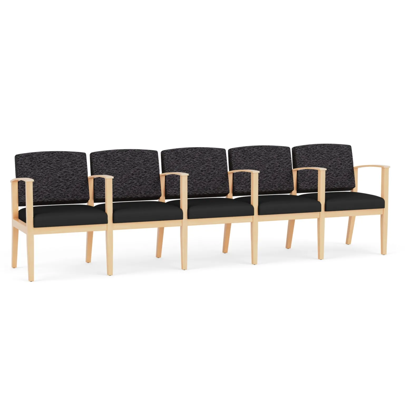 Mason Street Wood 5 Seat Sofa with Center Arms in Standard Upholstery