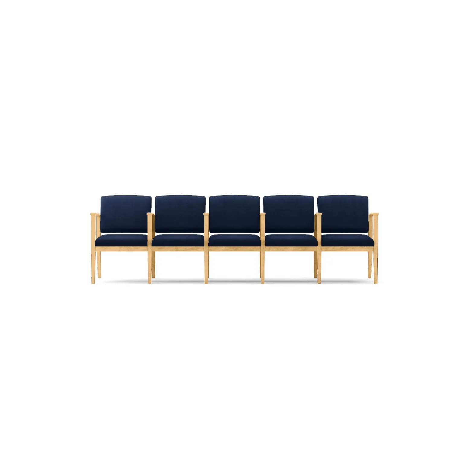 Mason Street Wood 5 Seat Sofa with Center Arms in Standard Upholstery