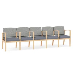 Mason Street Wood 5 Seat Sofa with Center Arms in Standard Upholstery