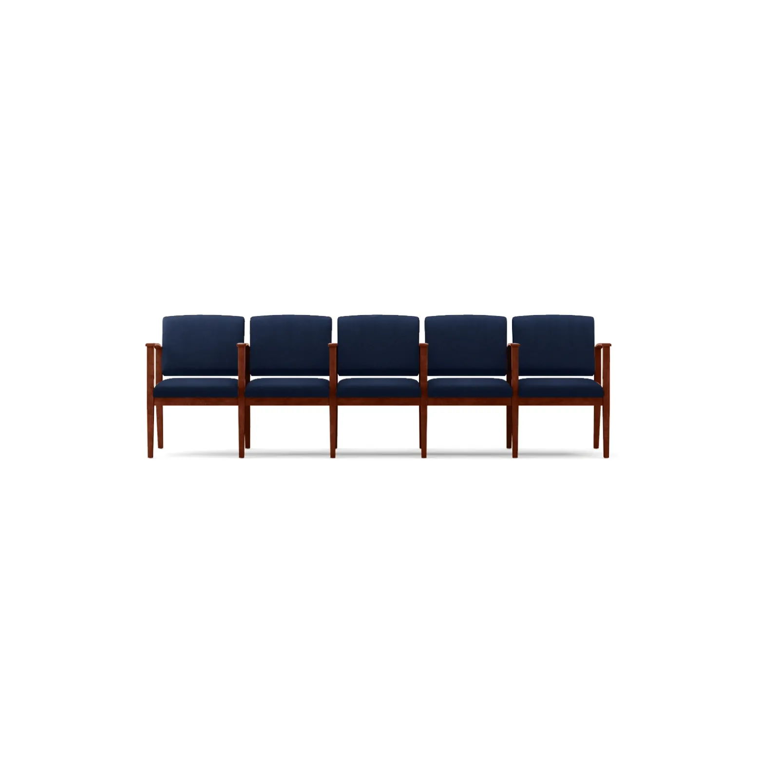 Mason Street Wood 5 Seat Sofa with Center Arms in Standard Upholstery