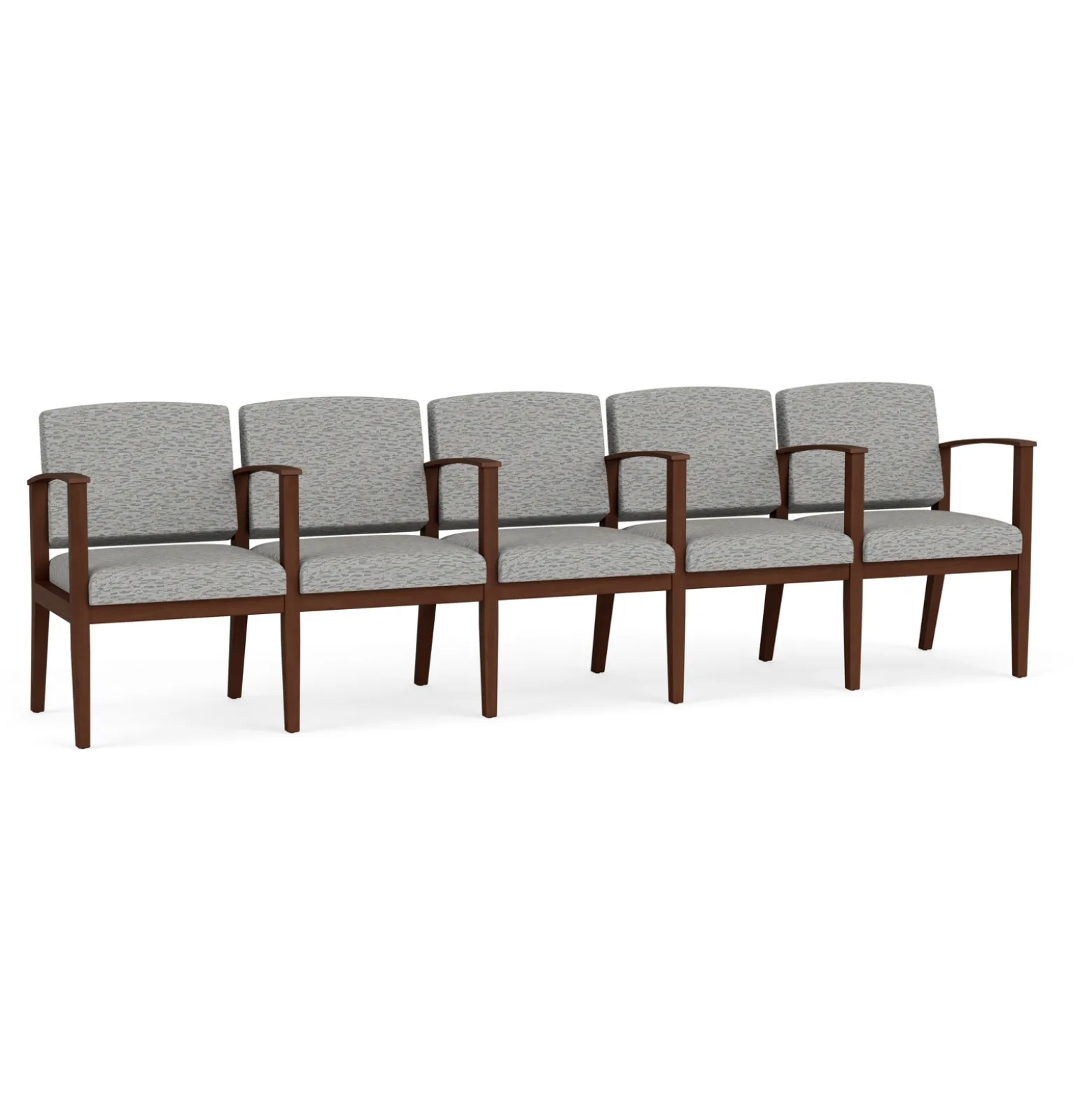Mason Street Wood 5 Seat Sofa with Center Arms in Standard Upholstery