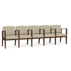 Mason Street Wood 5 Seat Sofa with Center Arms in Standard Upholstery